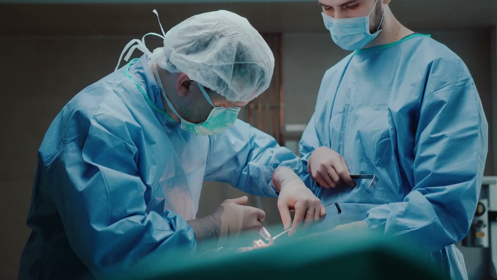 A surgical team at work